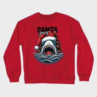 Santa Jaws- Christmas Shark Crewneck Sweatshirt